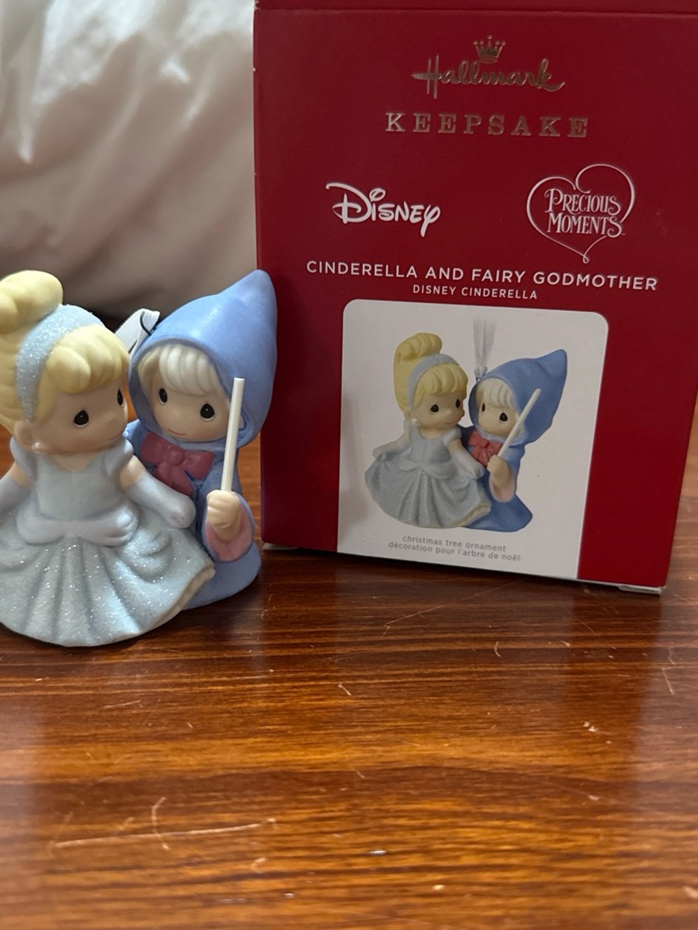 Hallmark Disney Cinderella and Fairy Godmother Ornament - Blue & White